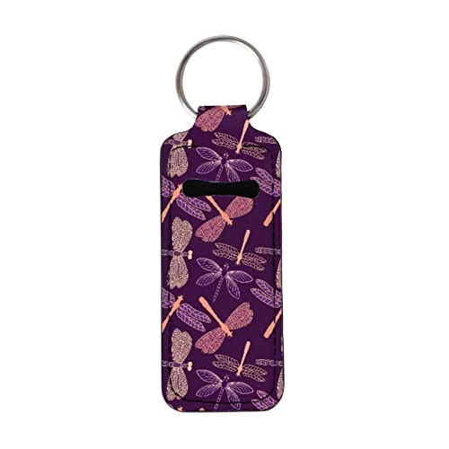 דגל ארצות הברית Chapstick Keychain Holder Lip Balm Holder Keychain Clip on Sleeve Chapstick Pocket Keychain Bag Accessories for Women Girls